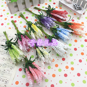 新款DIY材料配件风信子花枝仿真花束工艺品装饰 中号田园薰衣草