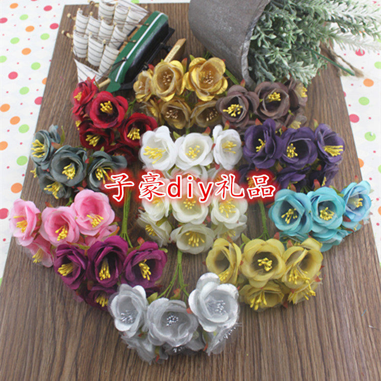 韩式DIY手工材料仿真花假花布艺沙花花环材料糖盒配件 晴天小玫瑰