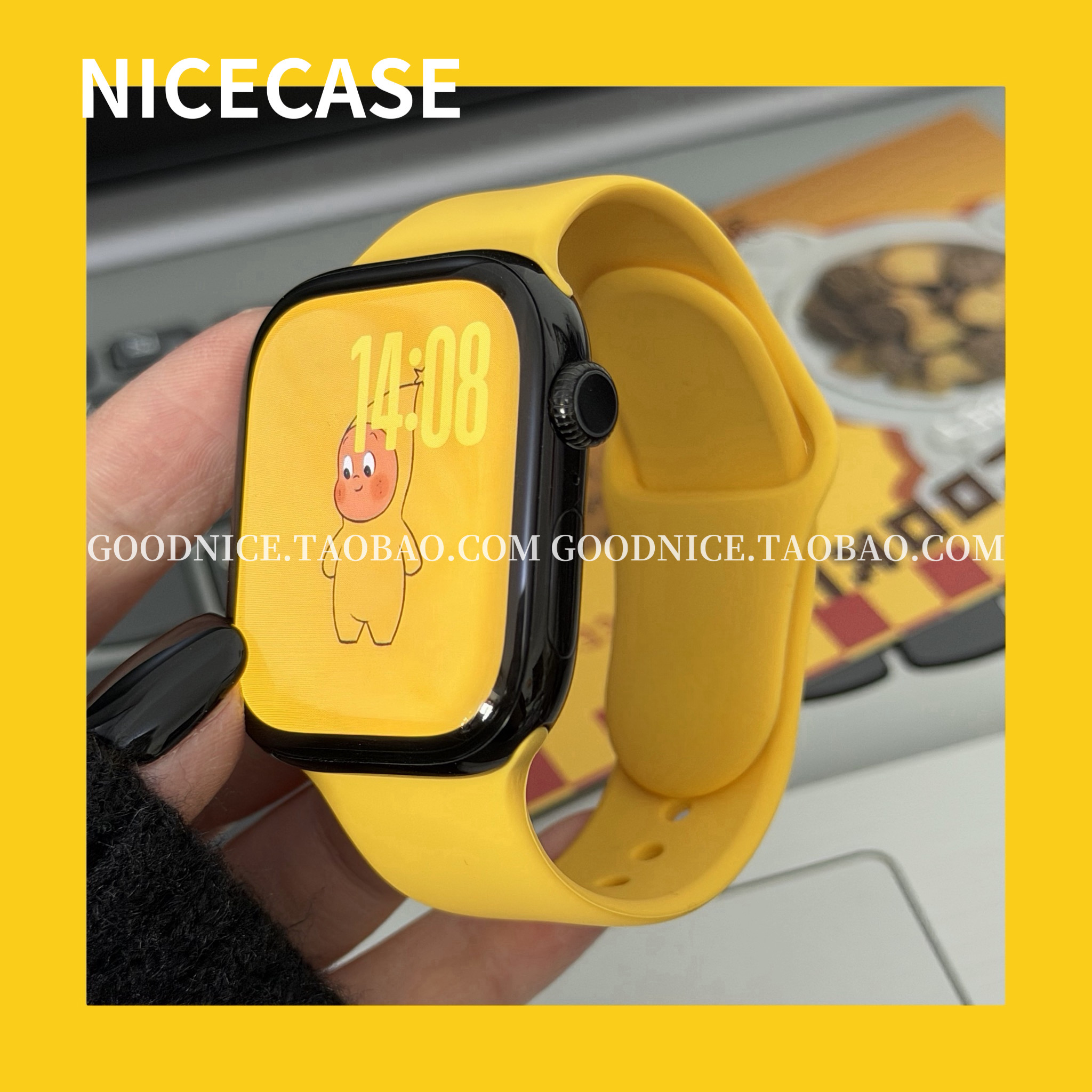 NICECASE新艳阳色运动硅胶表带适用苹果手表iwatchs11代s10/se3潮