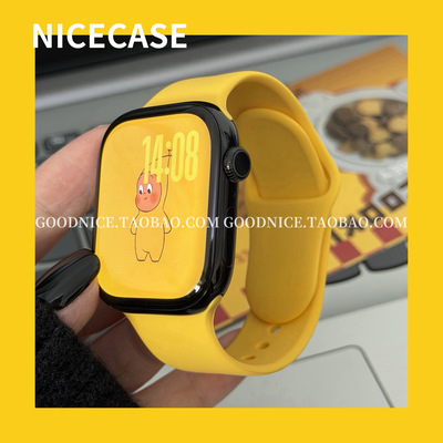 NICECASE新艳阳色运动硅胶表带适用苹果手表iwatchs11代s10/se3潮