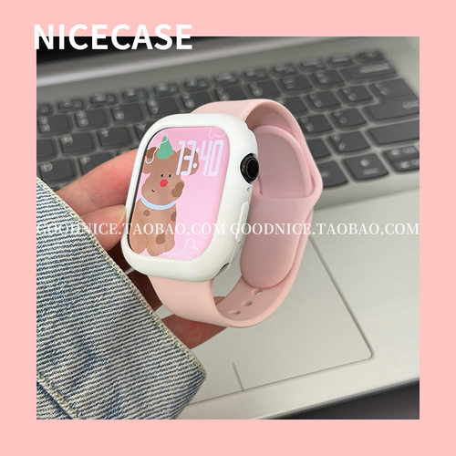 NICECASE超美的配色表带软壳适用苹果s11代iwatchs10手表se/ultra