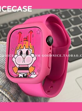 ins新颜色运动硅胶表带PC壳适用苹果iWatchS10代applewatchS987se