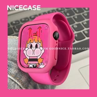 ins新颜色运动硅胶表带PC壳适用苹果iWatchS10代applewatchS987se