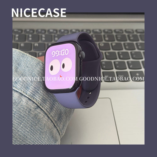 NICECASE高级感雾紫色表带适用s10苹果iwatchs11代s987se3新ultra