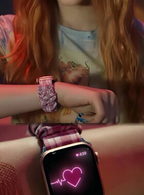 newjeans同款大肠发圈表带适用苹果applewatchS10手表iwatchs98se