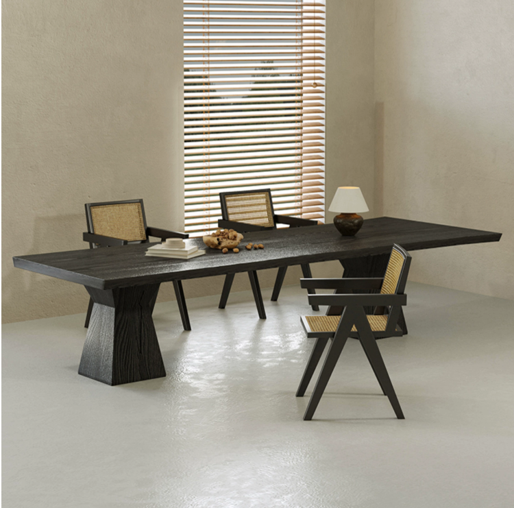 意大利RIVA1920北美黑胡桃茶桌北欧简约实木面酒店餐桌意式极简