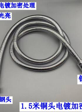 铜头电镀加密防爆花洒管 热水器淋浴软管 洗澡喷头水管沐浴管