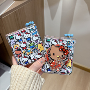 ins韩系可爱卡通KT猫磁吸支架适用三星Zflip7手机壳全包中轴防摔zflip6折叠屏zflip5防摔手链zflip7保护套女