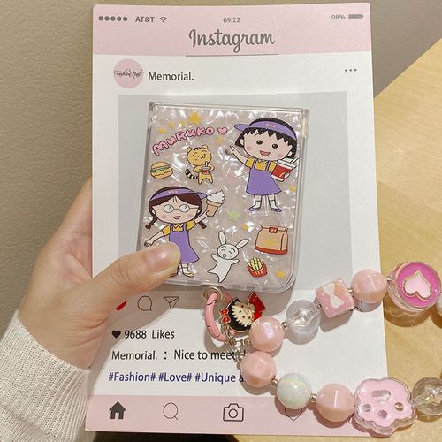 ins韩系卡通M记樱桃小丸子适用华为puraX手机壳pocket2小米MIXFlip2折叠屏OPPOFindN3Flip三星Zflip7/6/5/4套