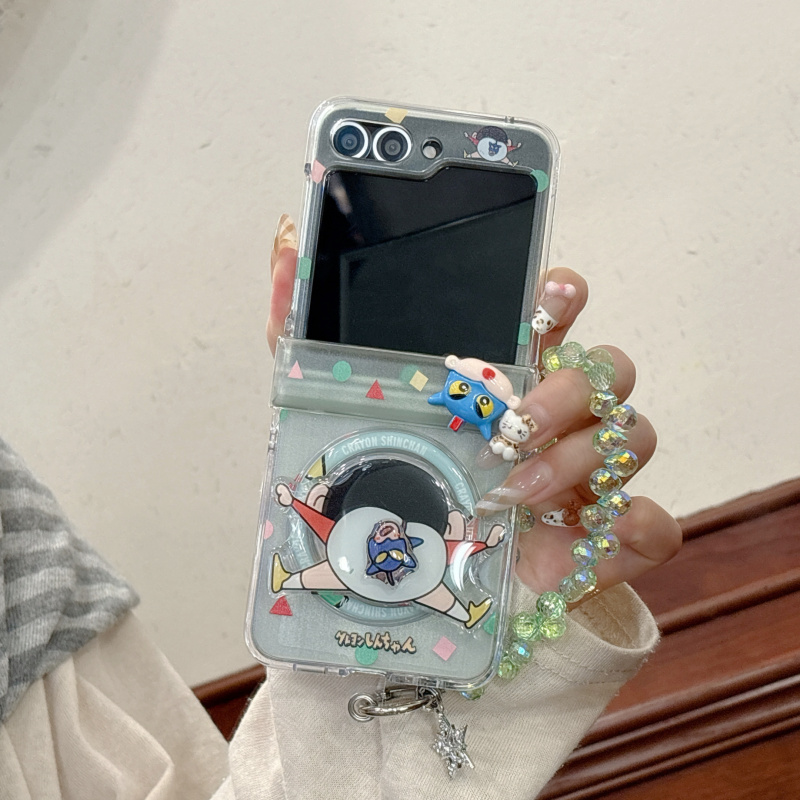 ins韩风卡通内裤蜡笔小新适用Galaxy三星Zflip7手机壳创意新款ZFlip6折叠屏磁吸支架zflip5/4/3防摔保护套