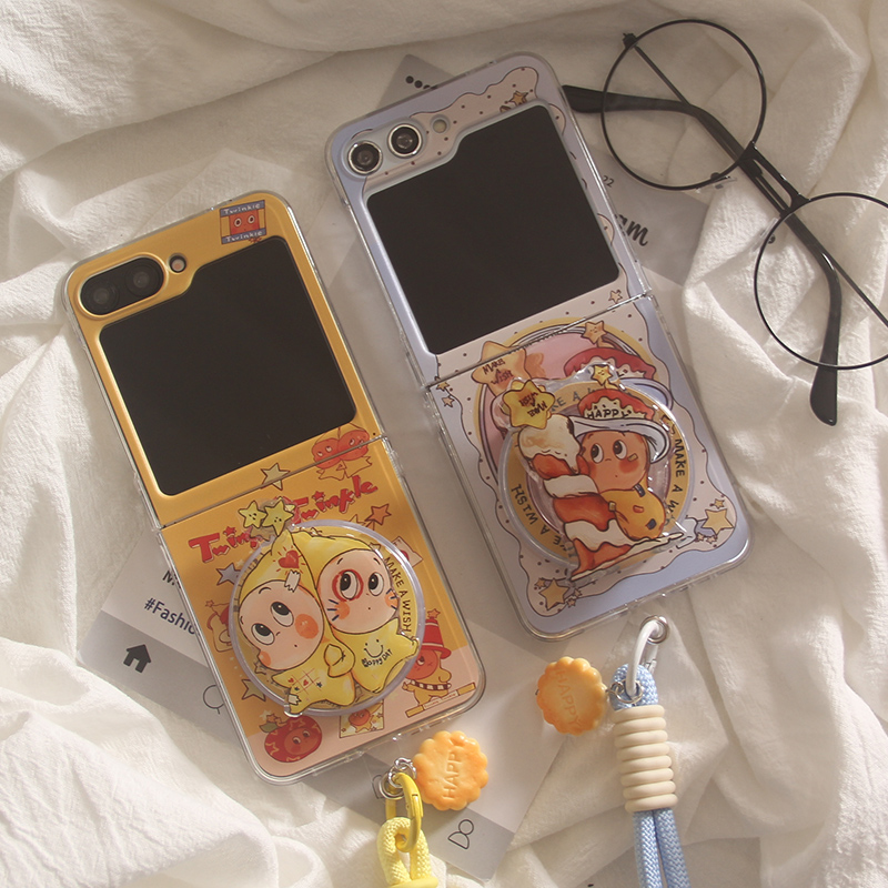 ins韩系卡通可爱星星人适用Galaxy三星Zflip7手机壳手绳挂绳磁吸支架ZFlip6折叠屏zflip5/4/3防摔保护套女款