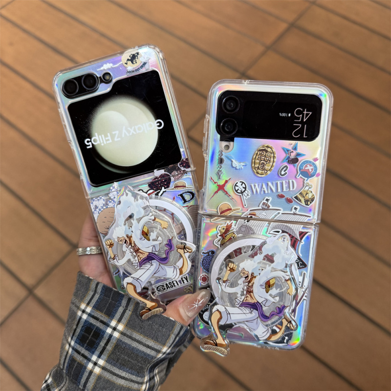 ins动漫卡通海贼王路飞适用Galaxy三星Zflip7手机壳折叠屏zflip5磁吸支架zflip6手绳ZFLIP4/3折叠屏保护套