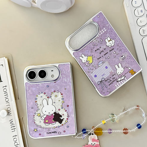 得适用iPhone Duo手机壳韩风卡通吉伊卡哇18Duo保护套IP双层硬壳手链新款折叠屏iPhone18Duo防摔套个性翻盖套