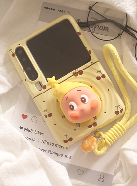 适用华为puraX手机壳Pocket2韩系ins卡通樱桃星星人磁吸支架OPPOFindN3Flip小米MIXFlip荣耀MagicVFlip保护套