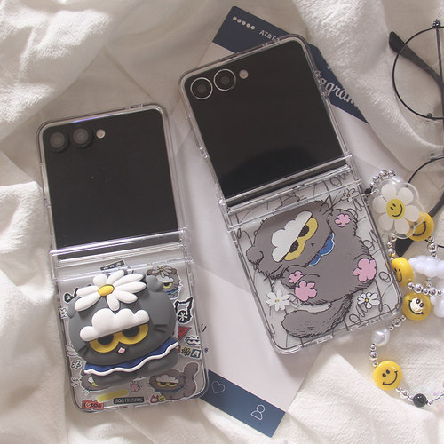 韩系ins权志龙立体ZOA猫适用三星Zflip7手机壳zflip6折叠屏zflip3全包中轴防摔磁吸支架zflip5/4保护套潮男女