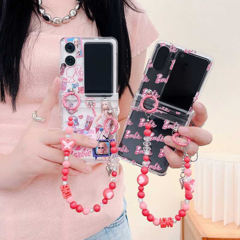 ins日韩粉芭比娃娃适用OPPOFindN3Flip手机壳防摔保