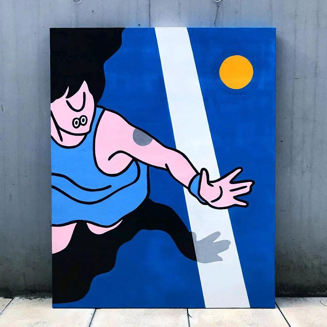 face oka日本艺术装饰画客厅简约卧室玄关餐厅挂画抽象人物无框画图片