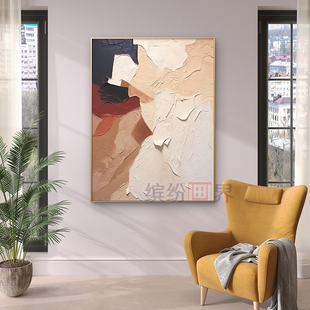 大尺寸玄关抽象装饰画家居肌理感