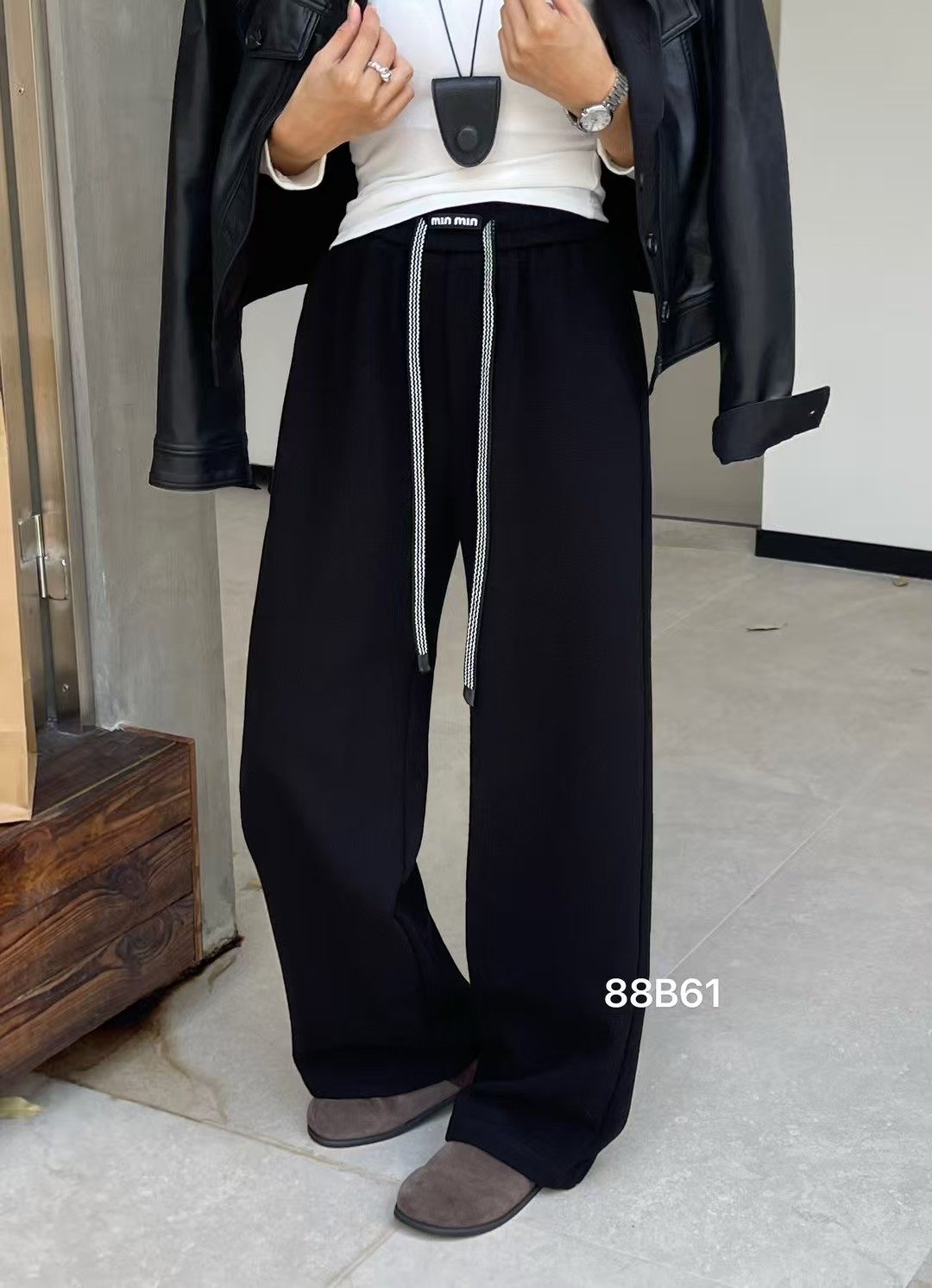 字母松紧高腰加绒加厚阔腿裤女2025冬季新款韩版宽松百搭显瘦长裤,女装/女士精品,休闲裤,淘宝优惠券,粉丝福利购,淘宝优惠卷