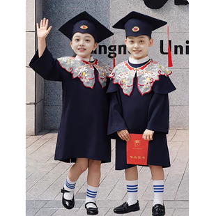 儿童博士服幼儿园学士服套装拍照礼服小学生毕业季服装男女学位服