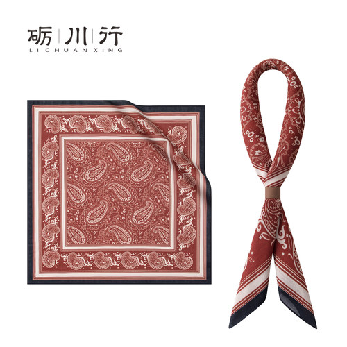 美式复古男士仿羊毛腰果花中方巾