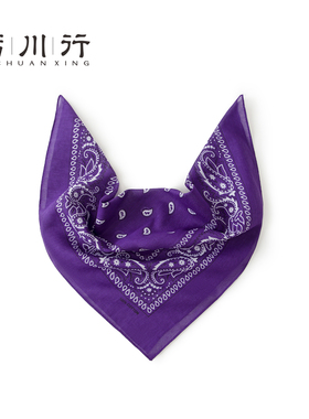 嘻哈男士丝巾个性紫色纯棉领巾户外骑行cityboy领巾休闲时尚围脖