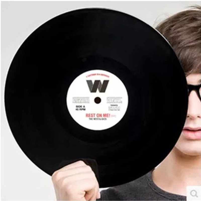 大号创意两片装唱片餐垫复古CD光盘餐桌垫圆形防滑隔热碟垫奶锅垫