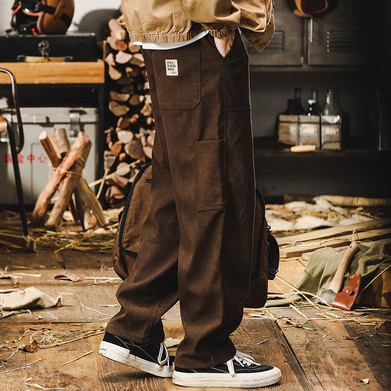 美式复古加厚木棉绒休闲裤男宽松男士灯芯绒裤子男加绒直筒长裤男,男装,休闲裤,淘宝优惠券,粉丝福利购,淘宝优惠卷