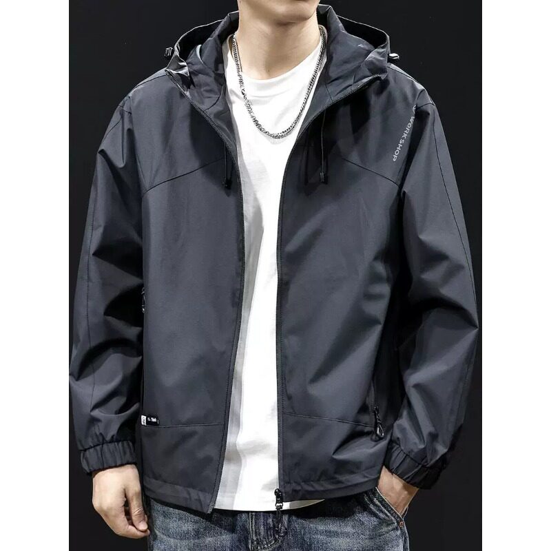 冲锋衣男外套连帽2026新款春秋潮牌大码男士户外山系薄款春季夹克