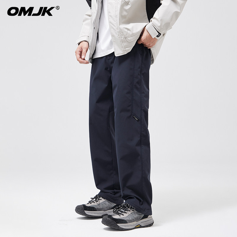 Omjk春季冲锋休闲裤男款户外三防男士运动裤宽松直筒男生裤子男
