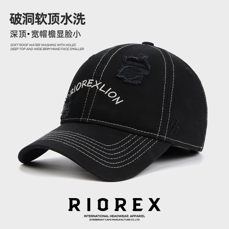 新款破洞潮酷棒球帽男女帽子
