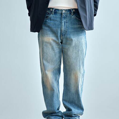 老芬staph日本进口赤耳丹宁牛仔面料洗水造旧牛仔裤denim 13oz