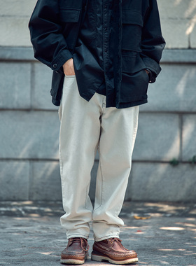 老芬staph进口白牛白色牛仔面料白丹宁白色牛仔裤DENIM JEANS