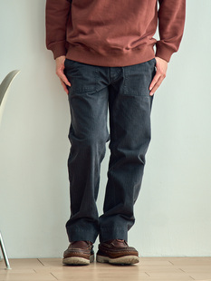 staph 老芬 日本进口面料蜡染人字纹重磅OG-107工装裤