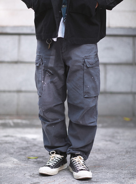 staph老芬CARGO PANTS日产面料蜡染水洗泼墨刀割工装裤余文乐mdns