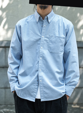 STAPH老芬日本进口面料纯色长袖牛津纺衬衫衬衣纯棉紫标