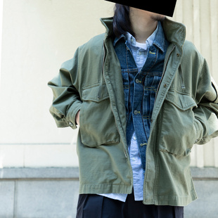 STAPH 两袋宽松夹克 纯棉 厚实 军事风 M65短风衣工装