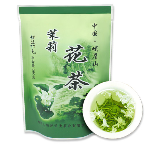 仙芝竹尖 茉莉花茶散装250g花草茶新茶叶四川浓香型高山云雾茶叶 - 封面
