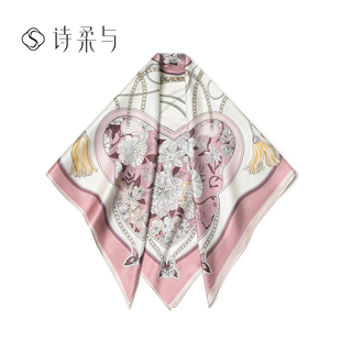 丝巾女2026新款 妈妈婆婆岳母见面礼物100%桑蚕丝围巾披肩外搭