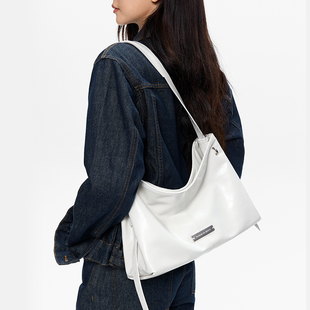 LIVEBOX真皮单肩包女新款手提包包通勤托特包hobo包斜挎包