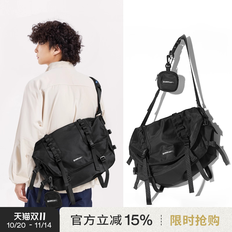 机能风单肩日系工装包