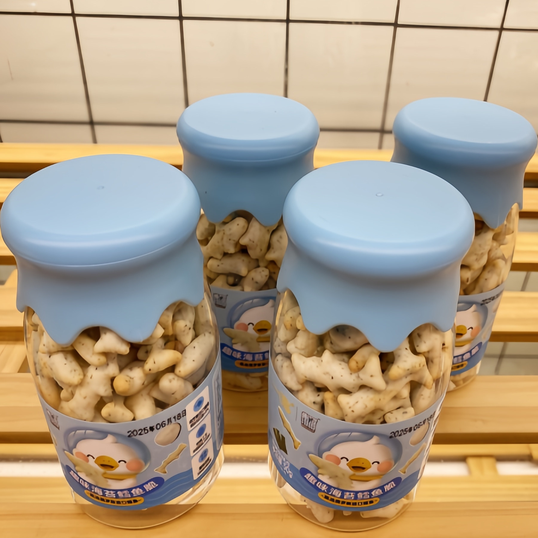 海苔鳕鱼脆宝宝零食米可泡泡食品儿童糕点2罐装包邮