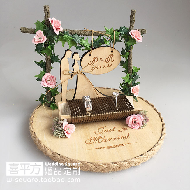 定制田园女朋友结婚戒托喜平方