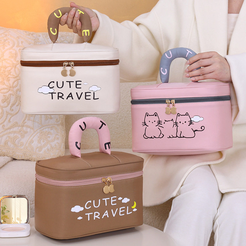 新品喵系化妆包高颜值大容量手提便携旅行化妆品收纳包洗漱包,收纳整理,化妆箱/盒,淘宝优惠券,粉丝福利购,淘宝优惠卷