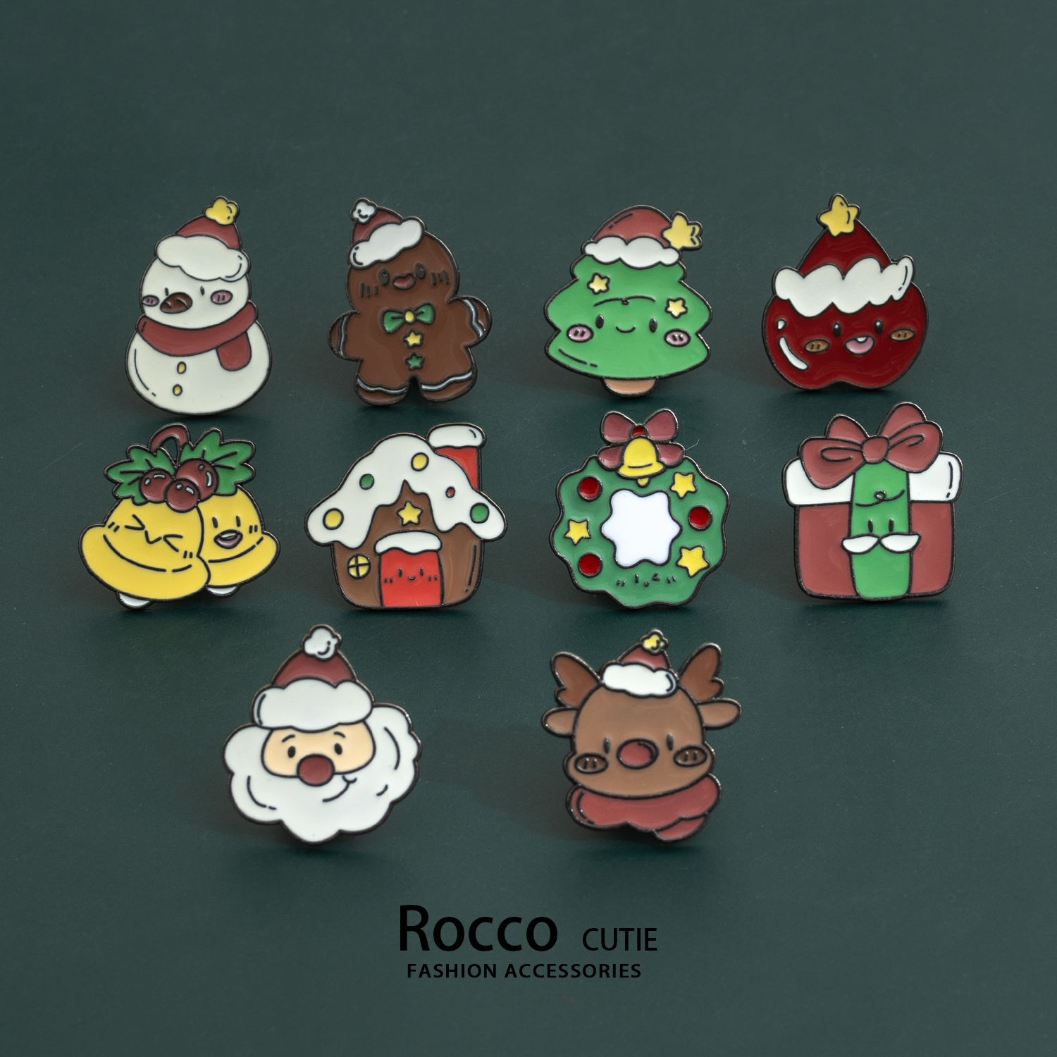 卡通圣诞节胸针可爱金属徽章圣诞老人树别针学生衣服书包配饰装饰