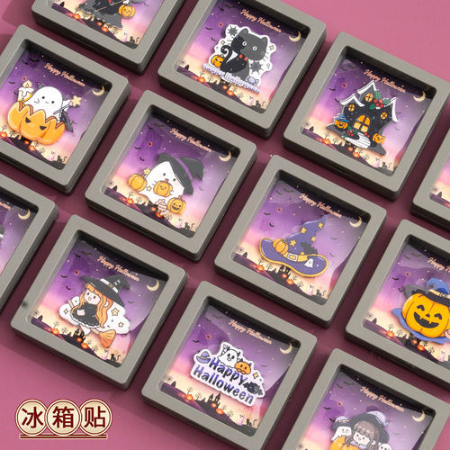 欧美万圣节卡通南瓜幽灵冰箱贴亚克力磁吸贴装饰可爱创意节日礼品