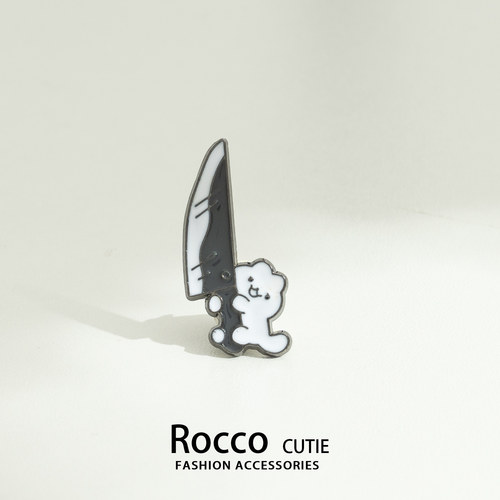 猫咪拿刀胸针创意可爱卡通个性徽章别针衣服包包搞笑装饰品潮男女