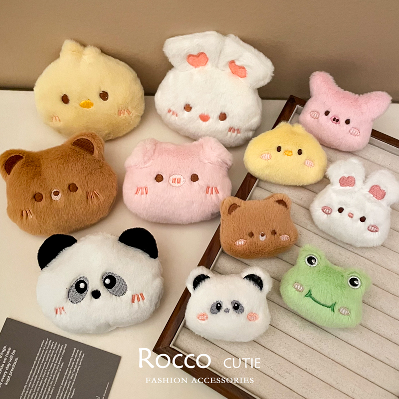 卡通小号熊猫兔子女生可爱毛绒胸针别针玩偶公仔学院风挂件配饰品