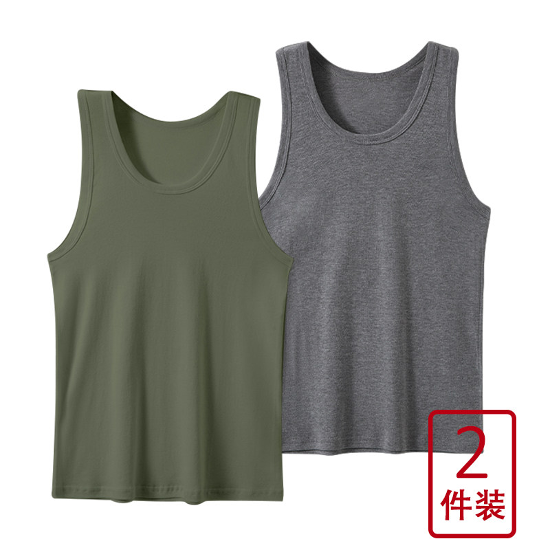 夏季男款简约圆领纯色运动背心