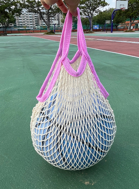 手提篮球包装篮球网兜排球足球运动训练包球类收纳专用袋棉网兜袋